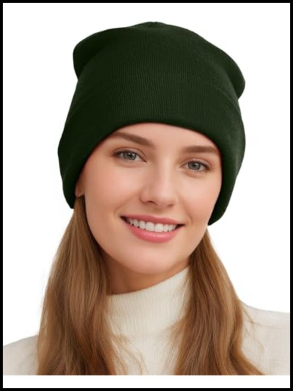 Womens Satin Lined Beanie Wool Silk Lining Slouchy Warm Skull Cap